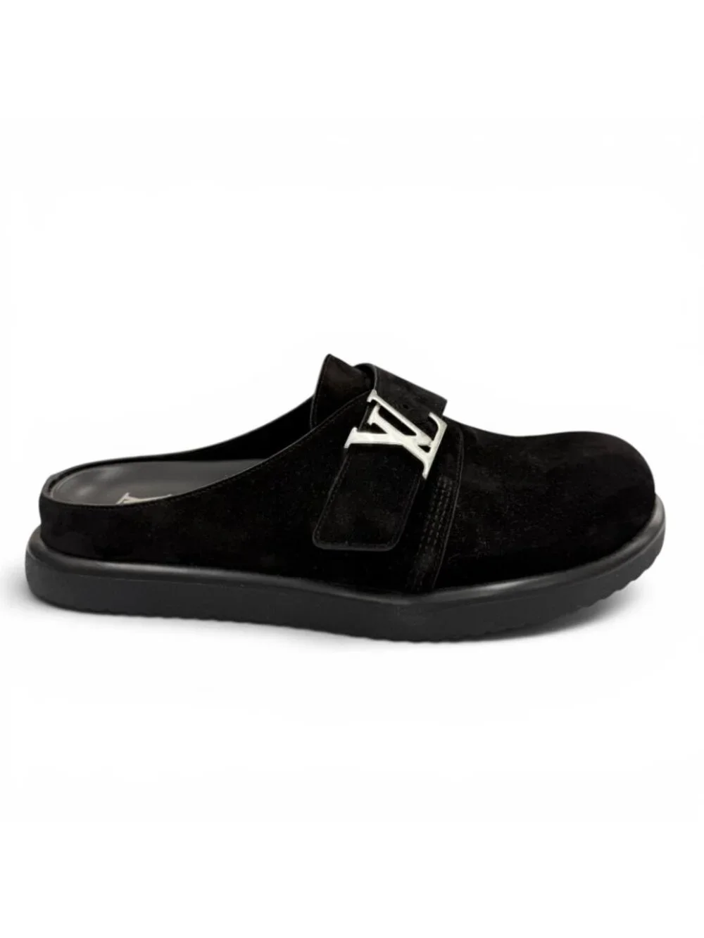 Louis Vuitton Suede Leather Noir LV Easy Sandals 7